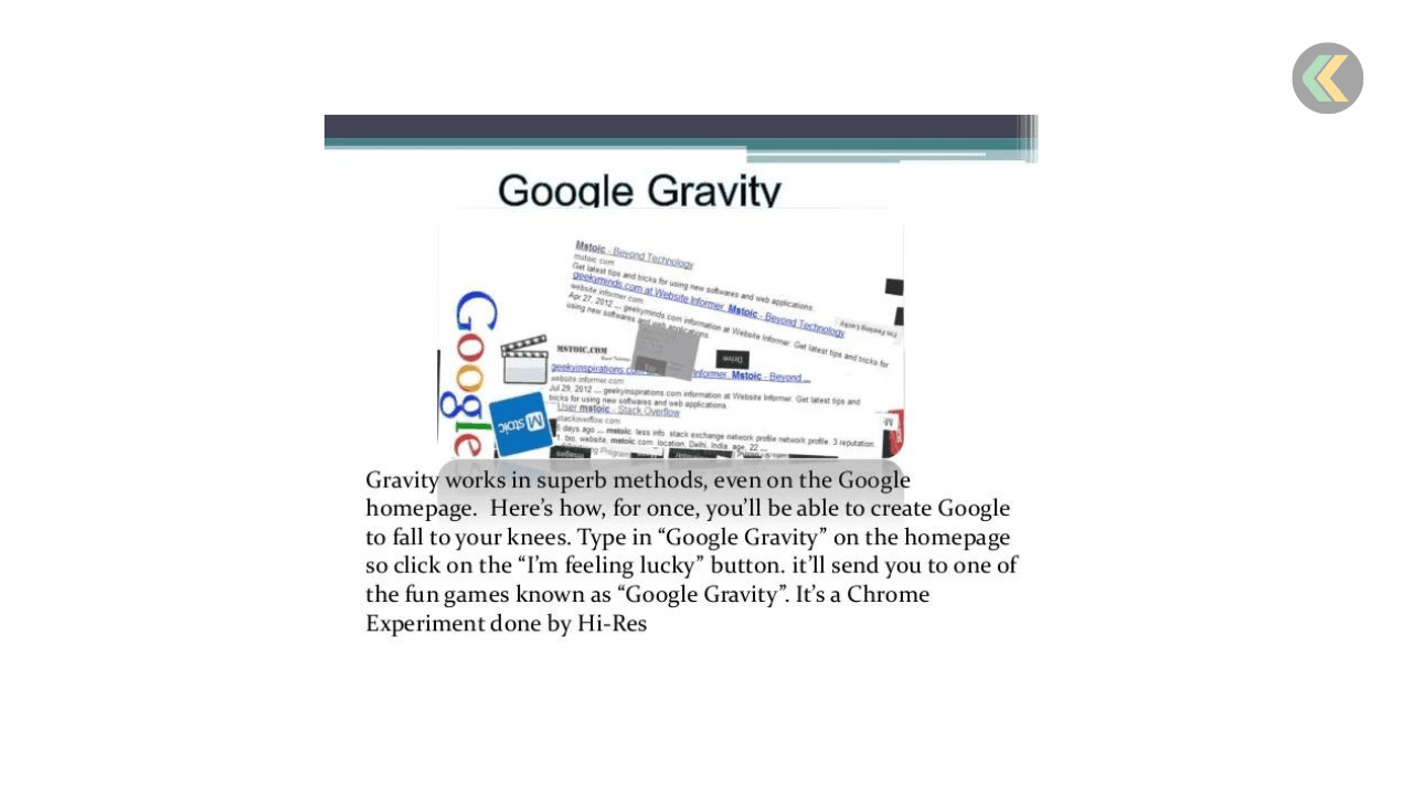  Google Gravity Trick