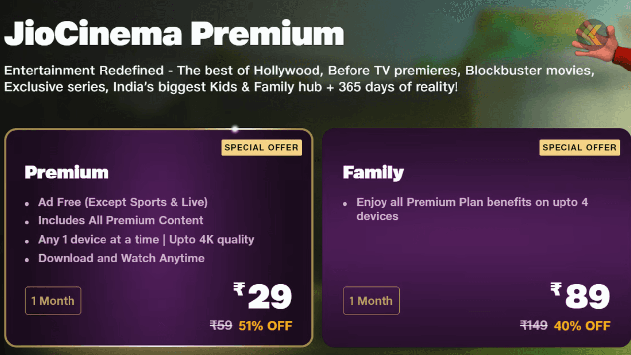 JioCinema Premium Annual Plan